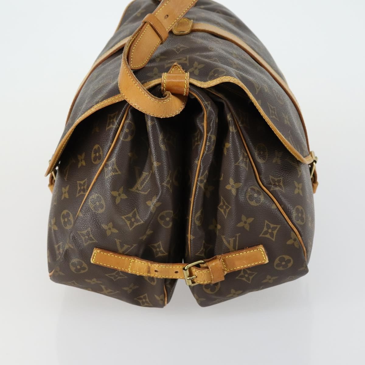 Louis Vuitton Saumur Handbag Monogram Canvas Brown Canvas Shoulder Bag Bag (Pre-Owned)