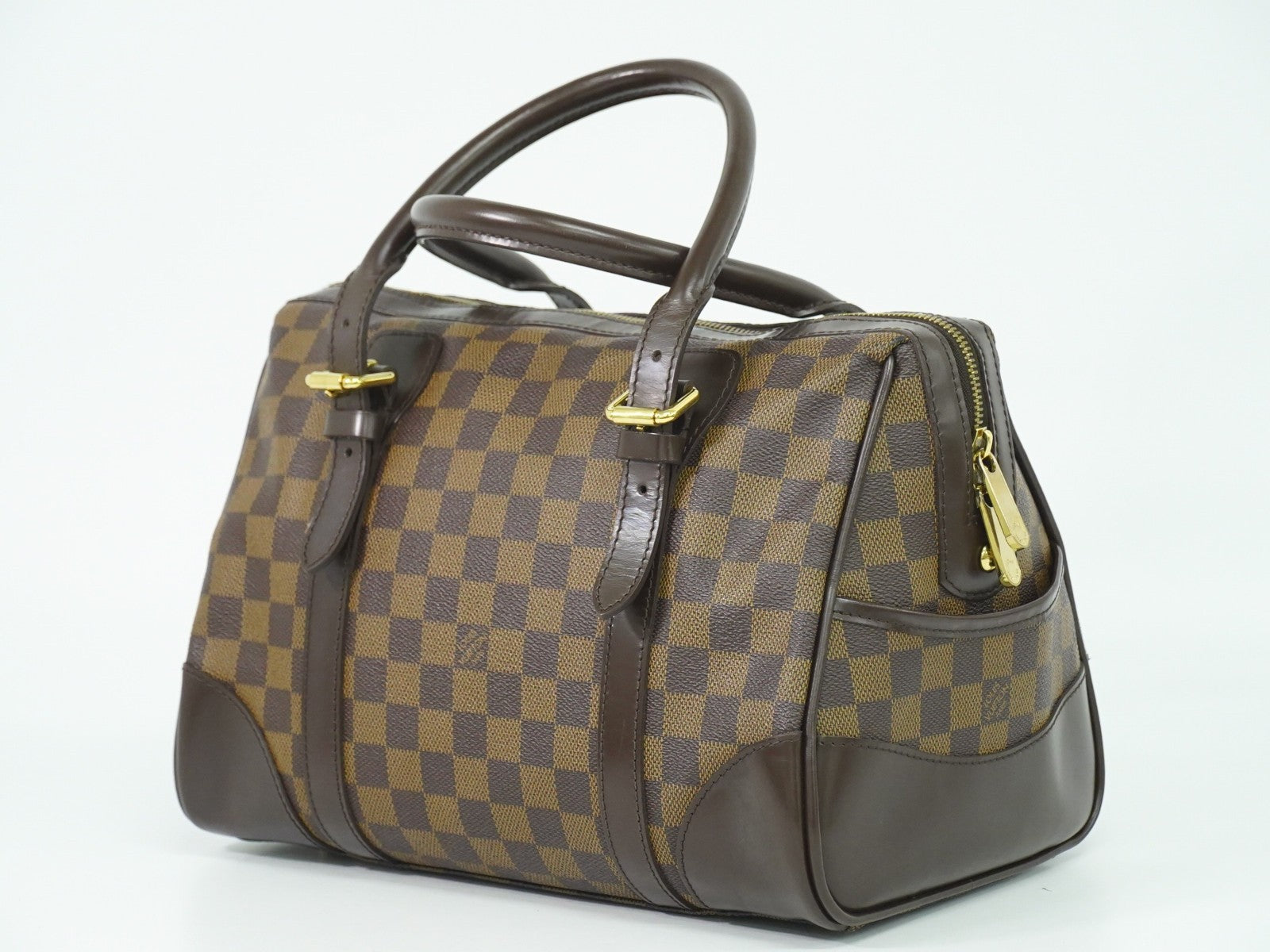 Louis Vuitton Berkeley Handbag Damier Brown Canvas Handbag (Pre-Owned)