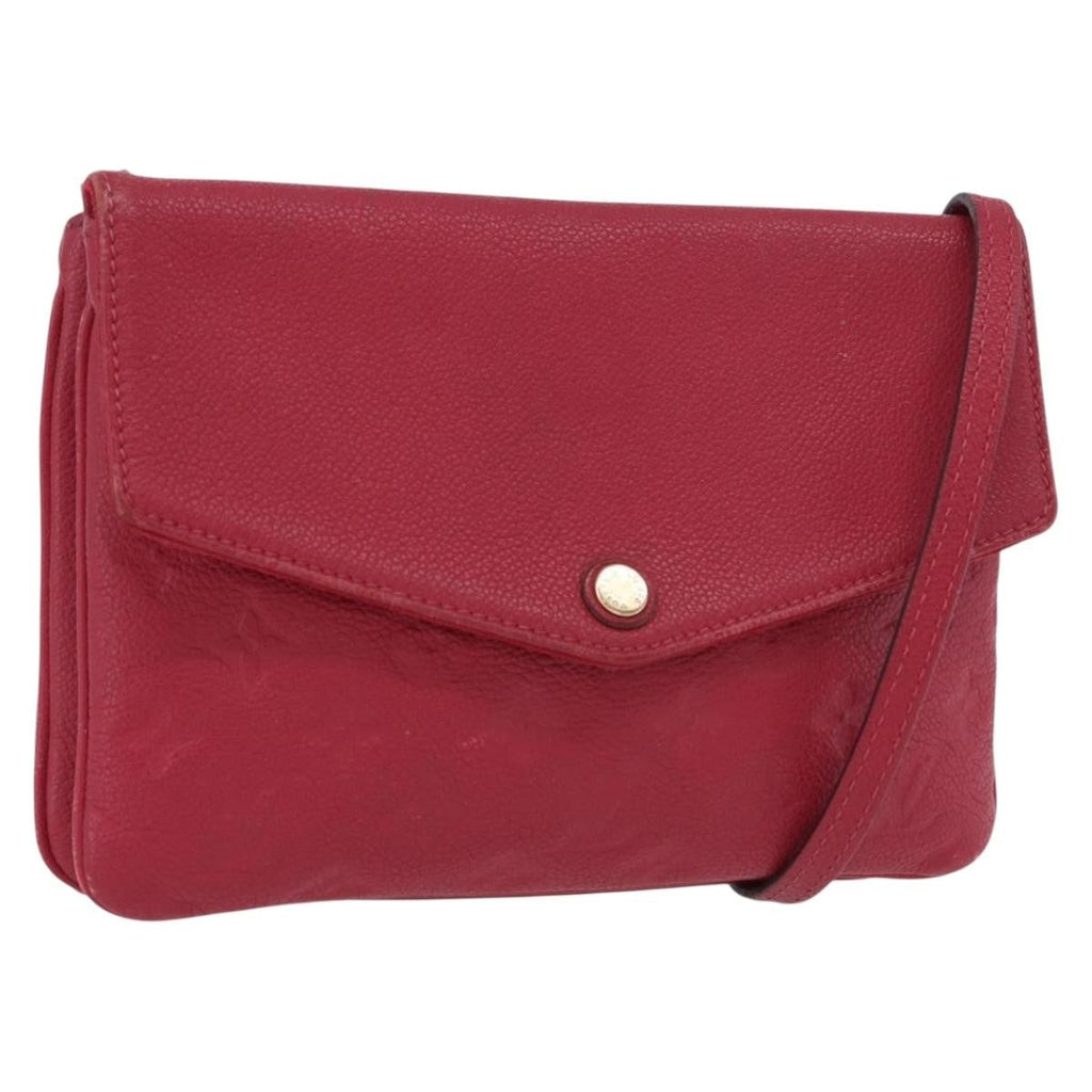 Louis Vuitton Twice Handbag Monogram Empreinte Leather Burgundy Leather Shoulder Bag Bag (Pre-Owned)