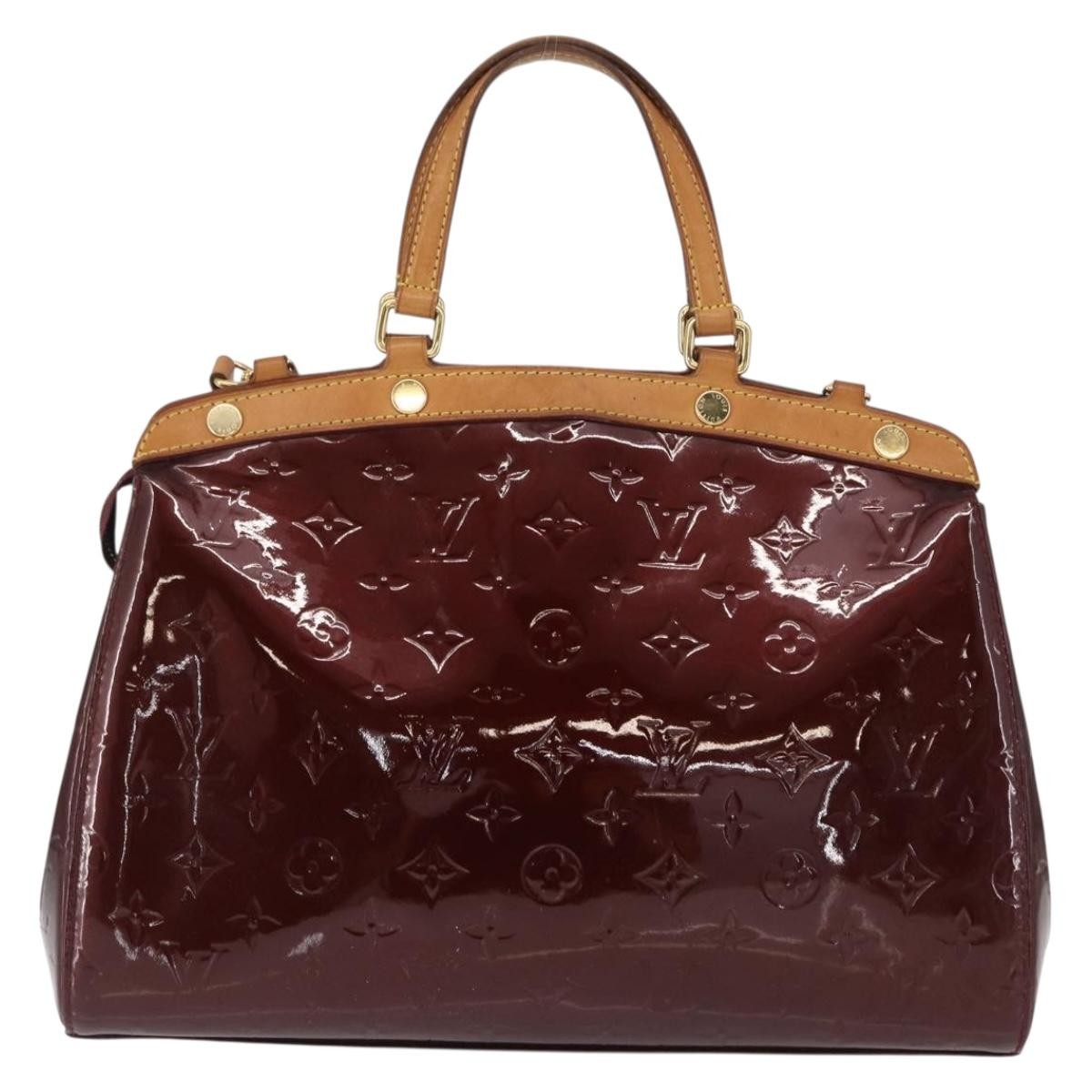 Louis Vuitton Brea Handbag Monogram Vernis Burgundy Patent_Leather Handbag (Pre-Owned)