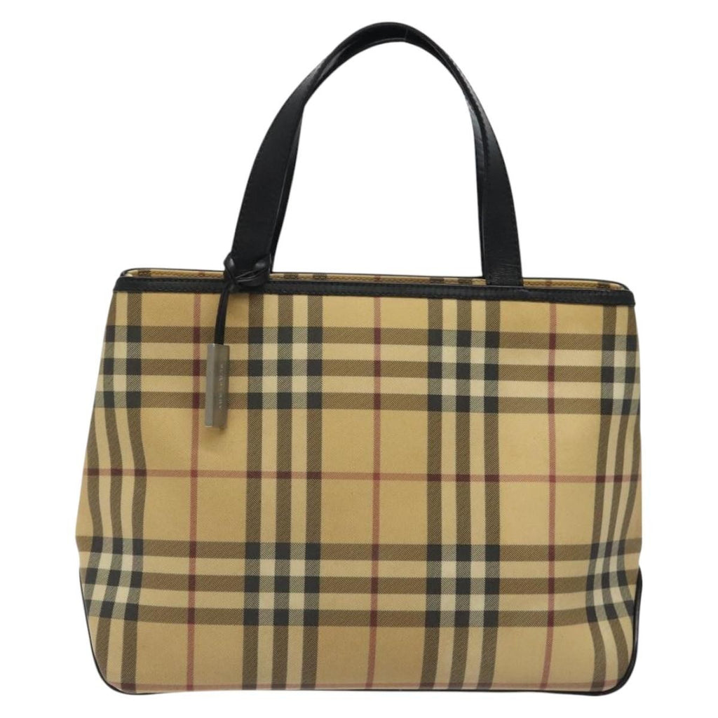 Burberry Nova Check Handbag Nova Check Canvas And Leather Beige Canvas Handbag (Pre-Owned)