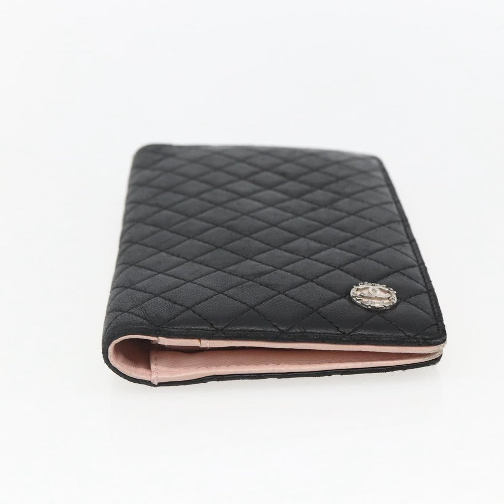 Chanel Vintage Cc Bifold Wallet Leather Black Leather Wallets Accessory (Pre-Owned)