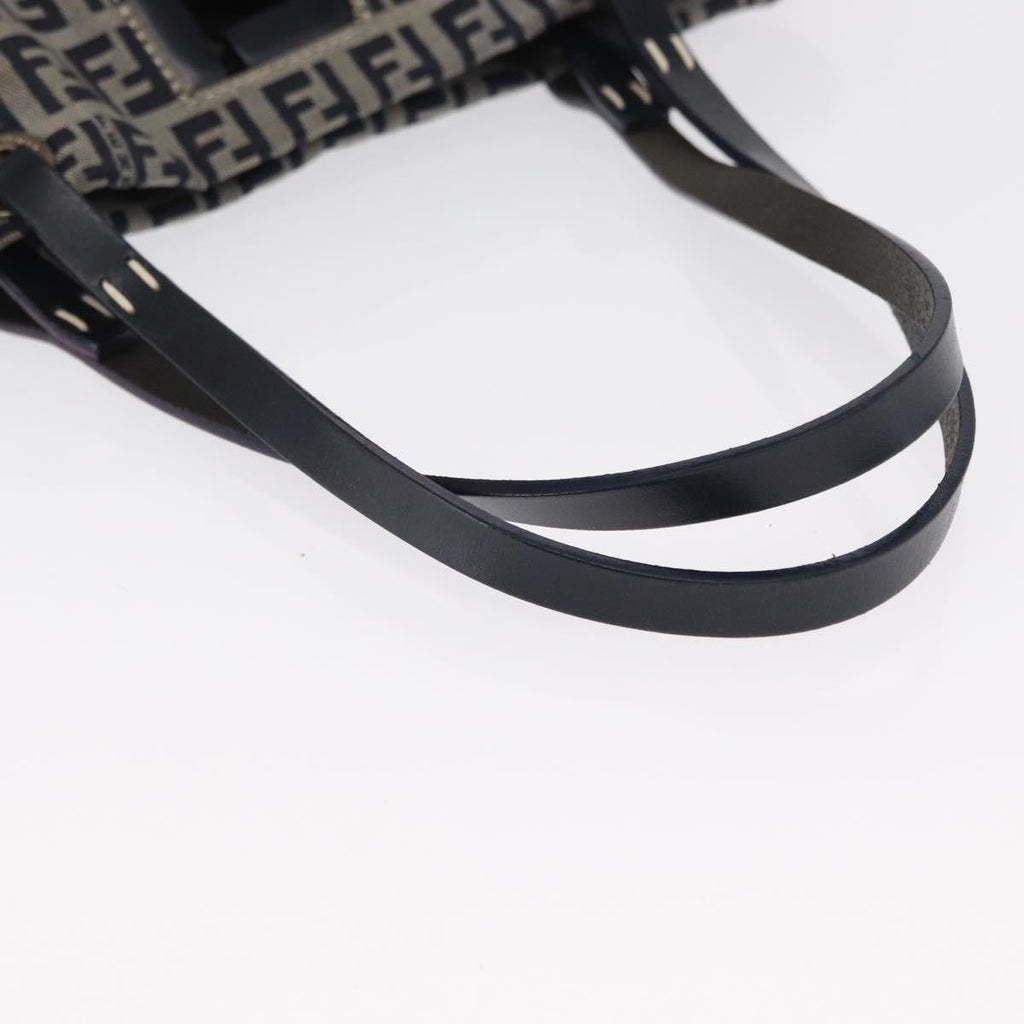 Fendi Shopping Tote Zucchino Canvas Navy Canvas Tote Bag Bag (Pre-Owned)