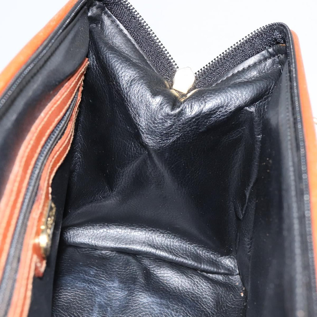 Fendi Vintage Pequin Convertible Boston Bag Coated Canvas Black Canvas Handbag (Pre-Owned)
