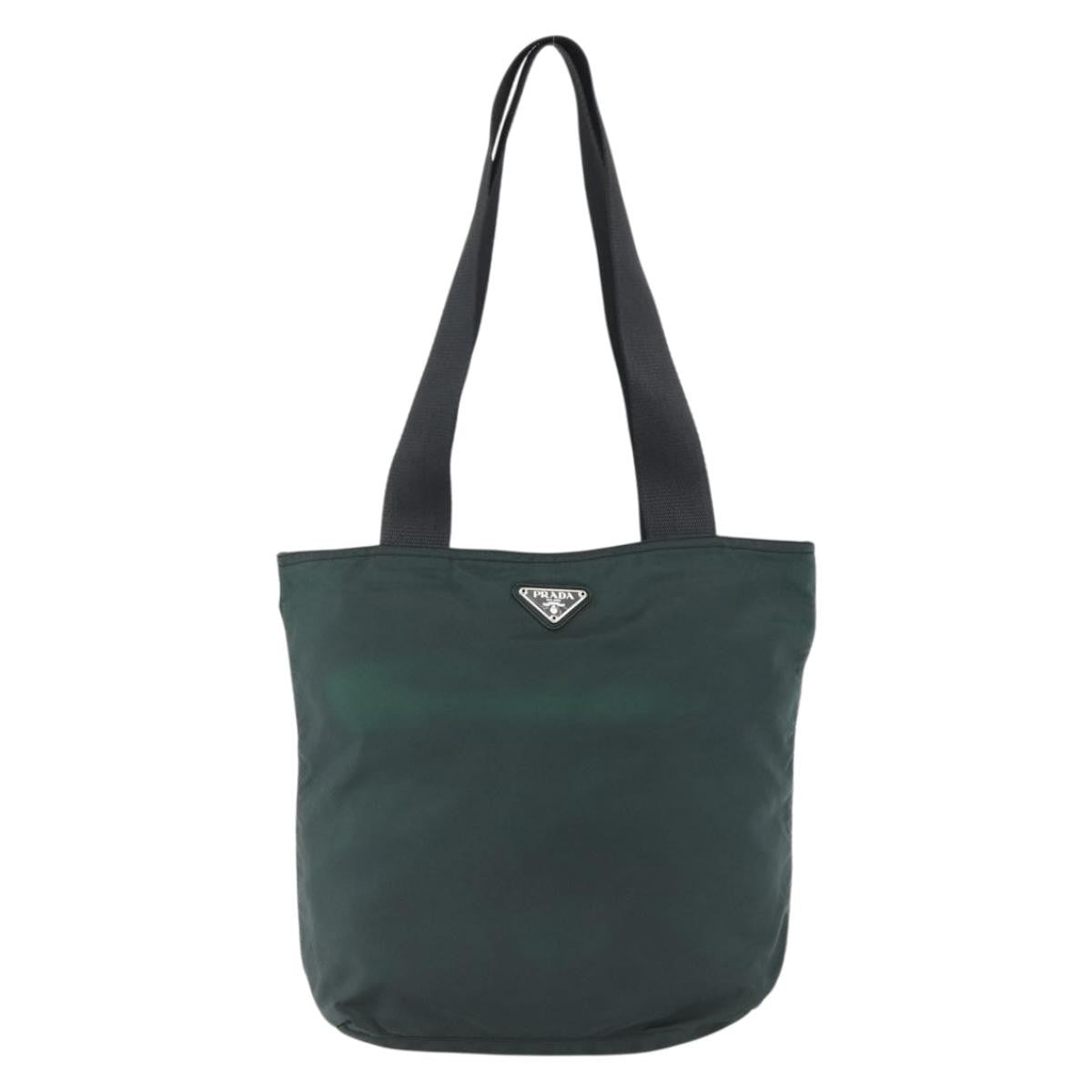 Prada Vintage Zip Tote Tessuto Green Nylon Tote Bag Bag (Pre-Owned)