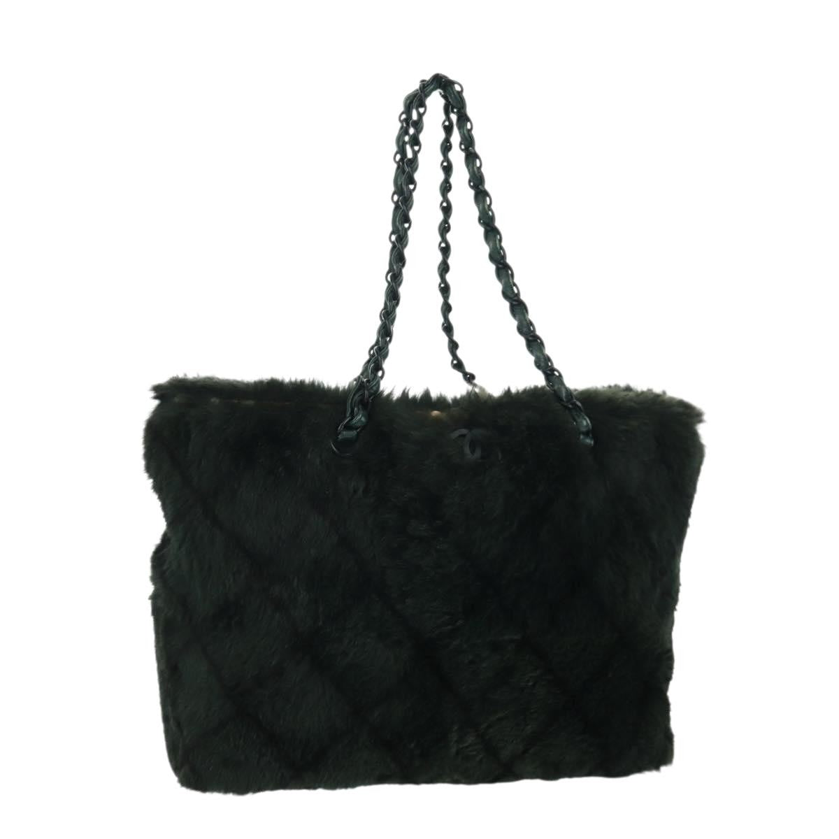 Chanel Chain Tote Lapin Fur Green Fur Tote Bag Bag (Pre-Owned)