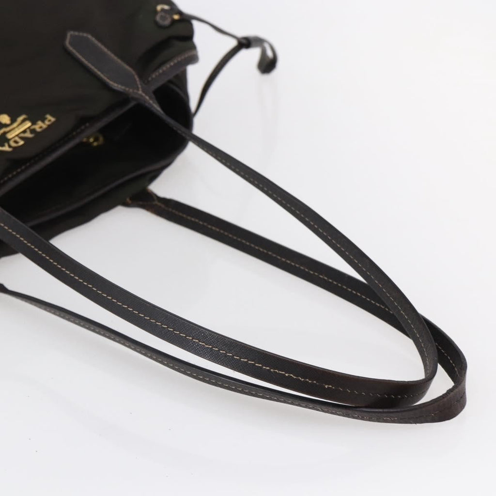 Prada Open Tote Tessuto Khaki Nylon Tote Bag Bag (Pre-Owned)