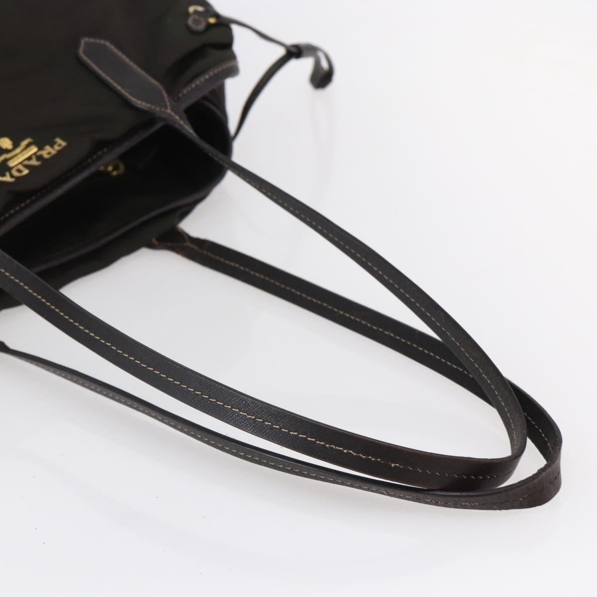 Prada Open Tote Tessuto Khaki Nylon Tote Bag Bag (Pre-Owned)
