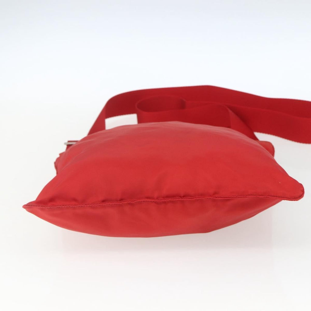 Prada Zip Top Messenger Bag Tessuto Red Nylon Shoulder Bag Bag (Pre-Owned)