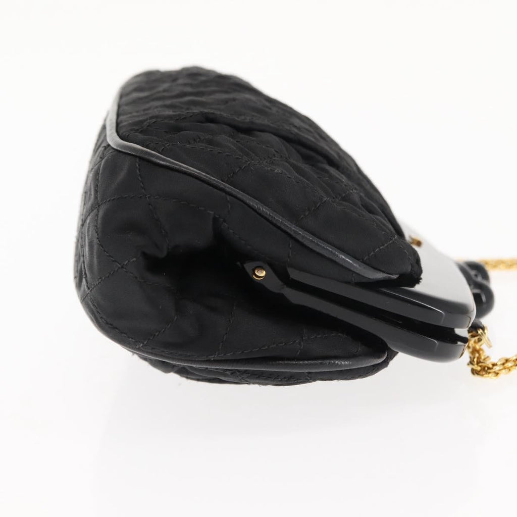 Chanel Chain Clutch Canvas And Leather Black Satin Shoulder Bag Bag (Pre-Owned)