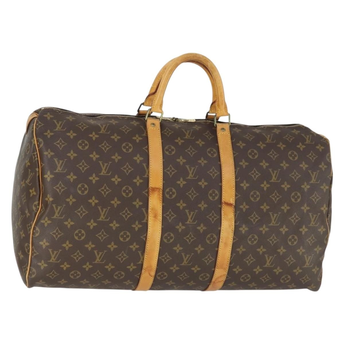 Louis Vuitton Keepall Bag Monogram Canvas Brown Canvas Travel Bag Bag (Pre-Owned)