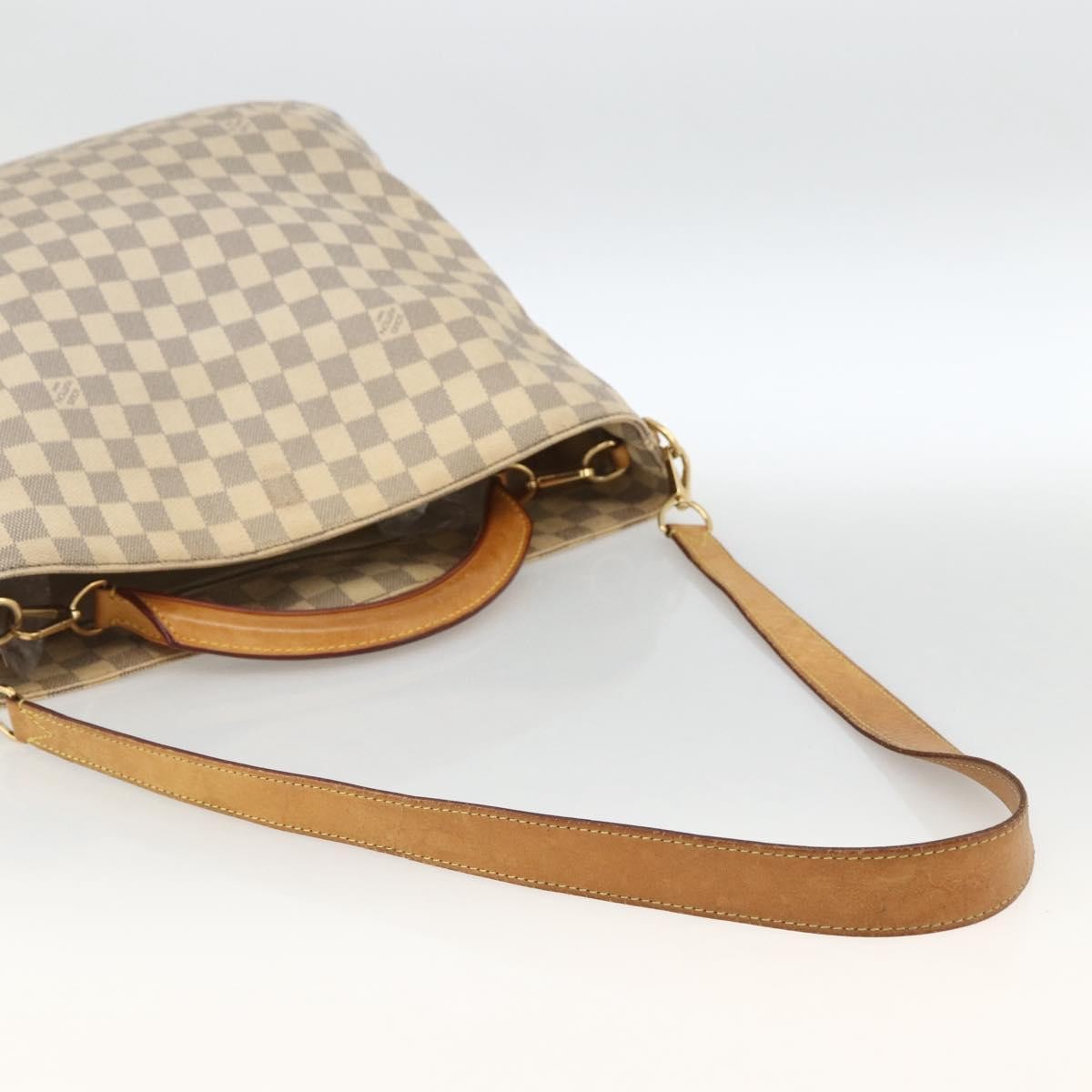 Louis Vuitton Soffi Handbag Damier Beige Canvas Handbag (Pre-Owned)