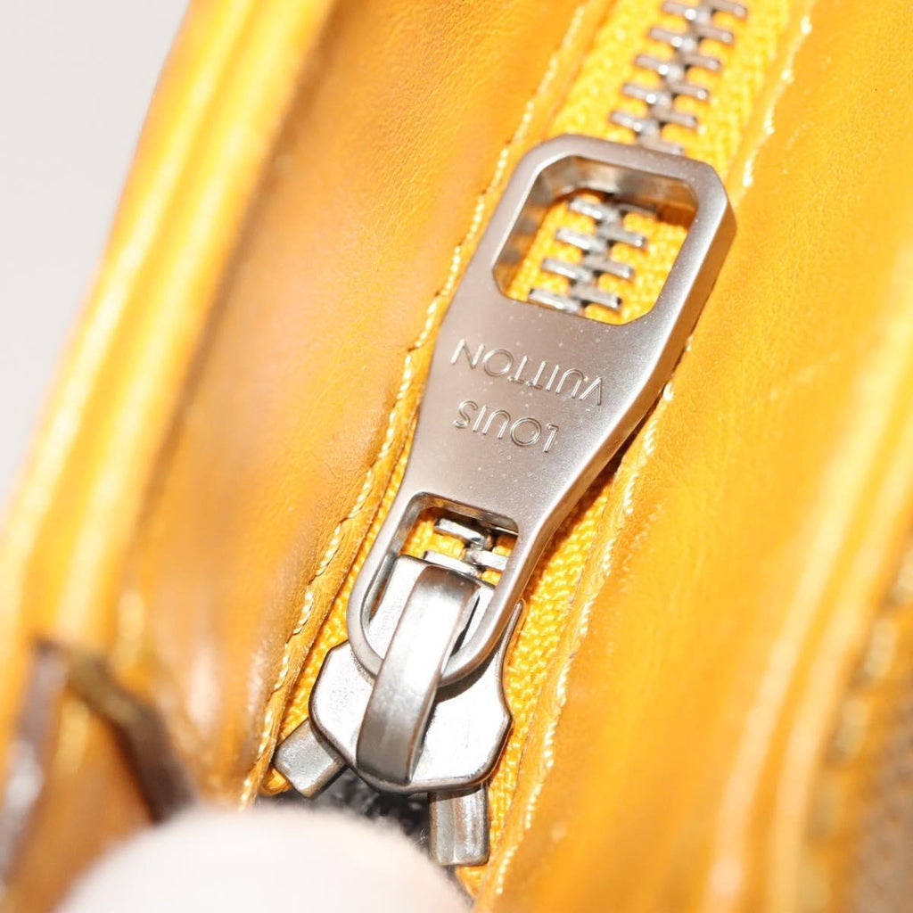 Louis Vuitton Tadao Handbag Damier Infini Leather Yellow Leather Handbag (Pre-Owned)