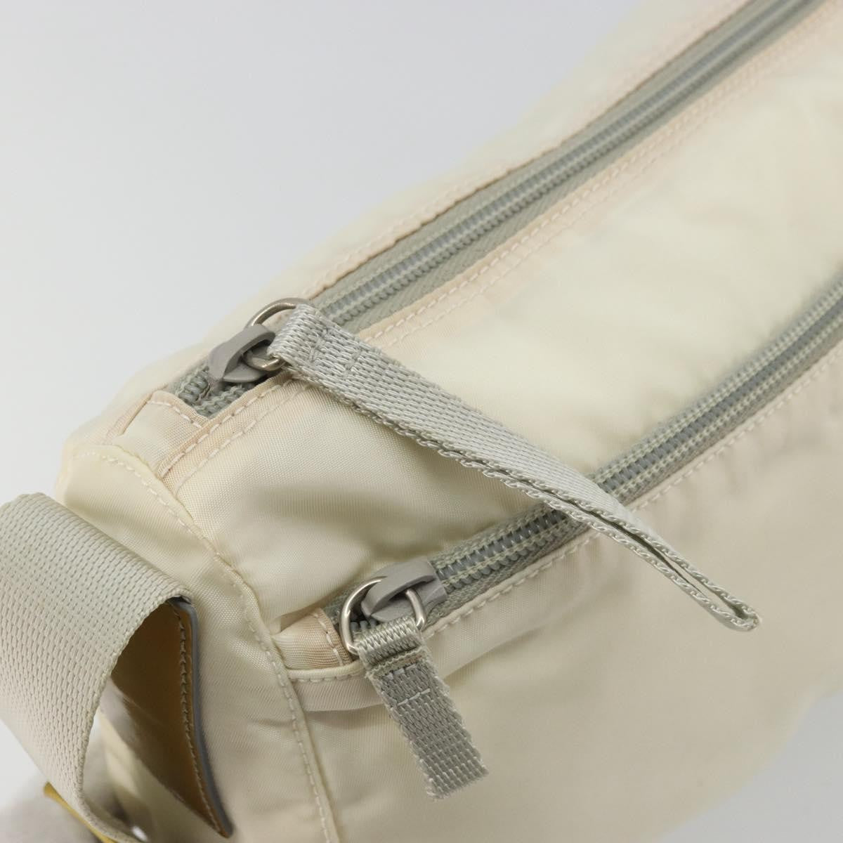 Prada Zip Waist Bag Tessuto White Nylon Shoulder Bag Bag (Pre-Owned)