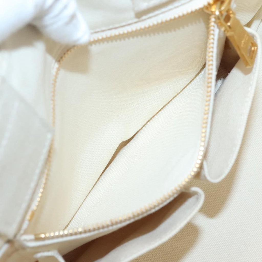Prada Canapa Tote Canvas White Canvas Tote Bag Bag (Pre-Owned)