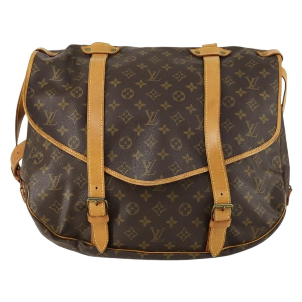 Louis Vuitton Saumur Handbag Monogram Canvas Brown Canvas Shoulder Bag Bag (Pre-Owned)
