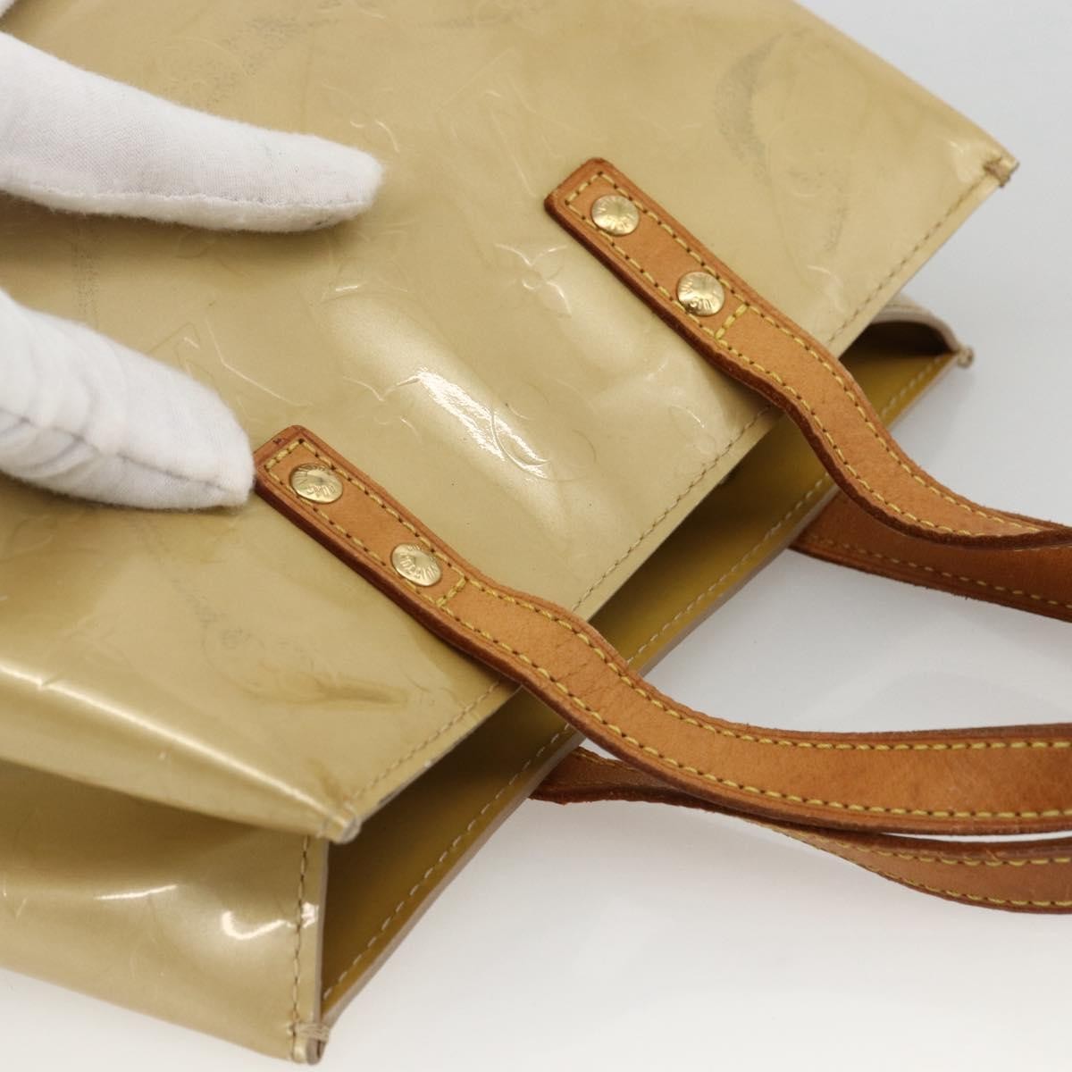 Louis Vuitton Reade Handbag Monogram Vernis Beige Patent_Leather Handbag (Pre-Owned)