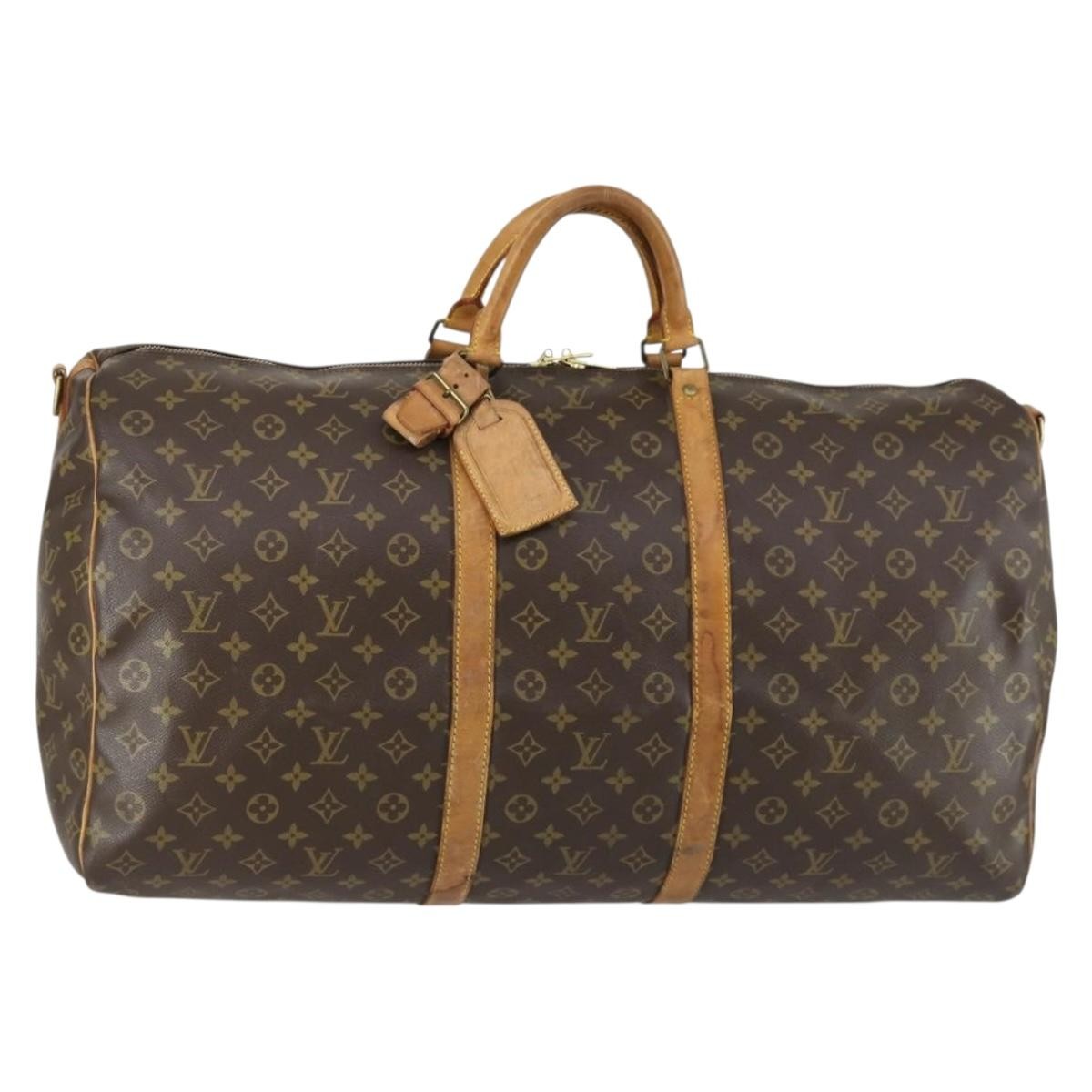 Louis Vuitton Keepall Bandouliere Bag Monogram Canvas Brown Canvas Travel Bag Bag (Pre-Owned)