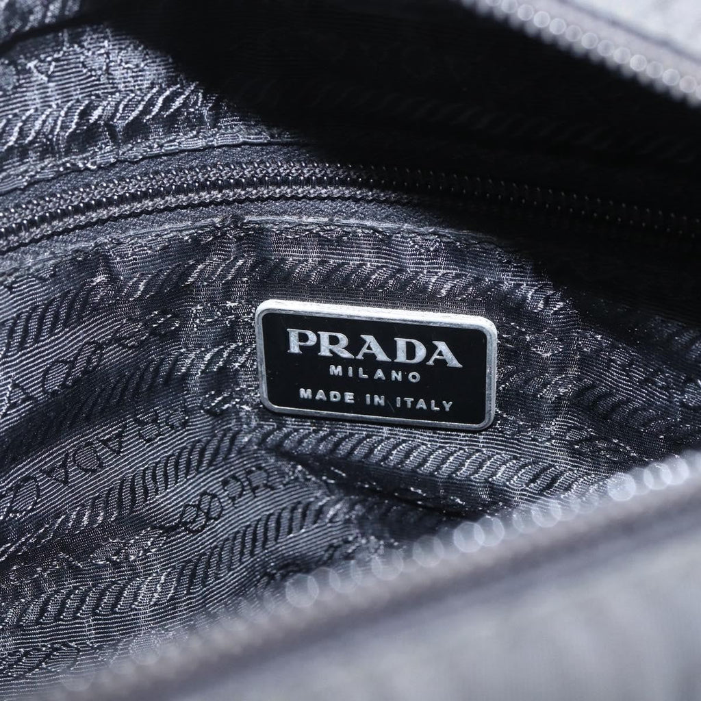 Prada Vintage Tote Tessuto Black Nylon Tote Bag Bag (Pre-Owned)