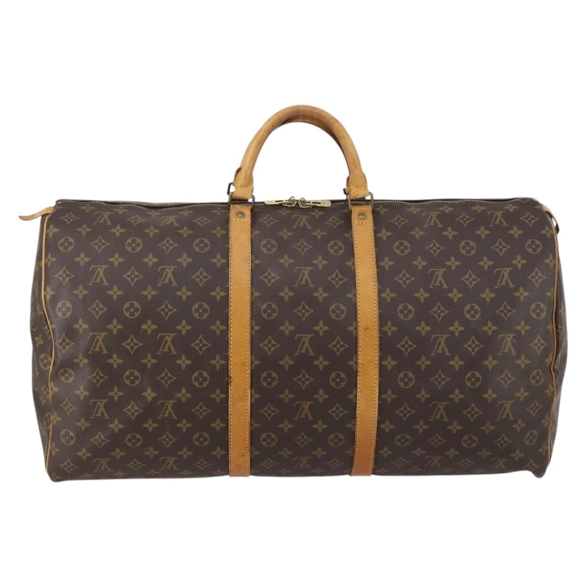 Louis Vuitton Keepall Bag Monogram Canvas Brown Canvas Travel Bag Bag (Pre-Owned)