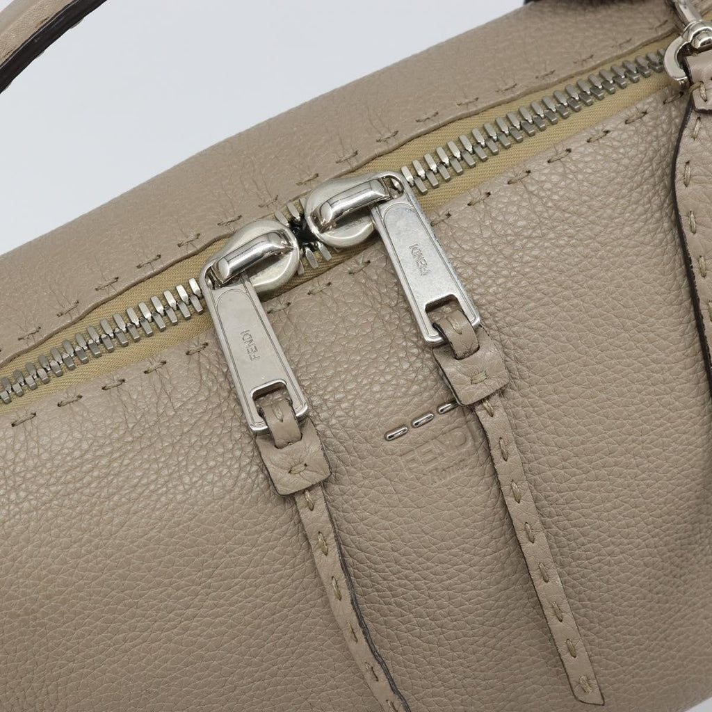 Fendi Selleria Lei Bag Leather Gray Leather Handbag (Pre-Owned)