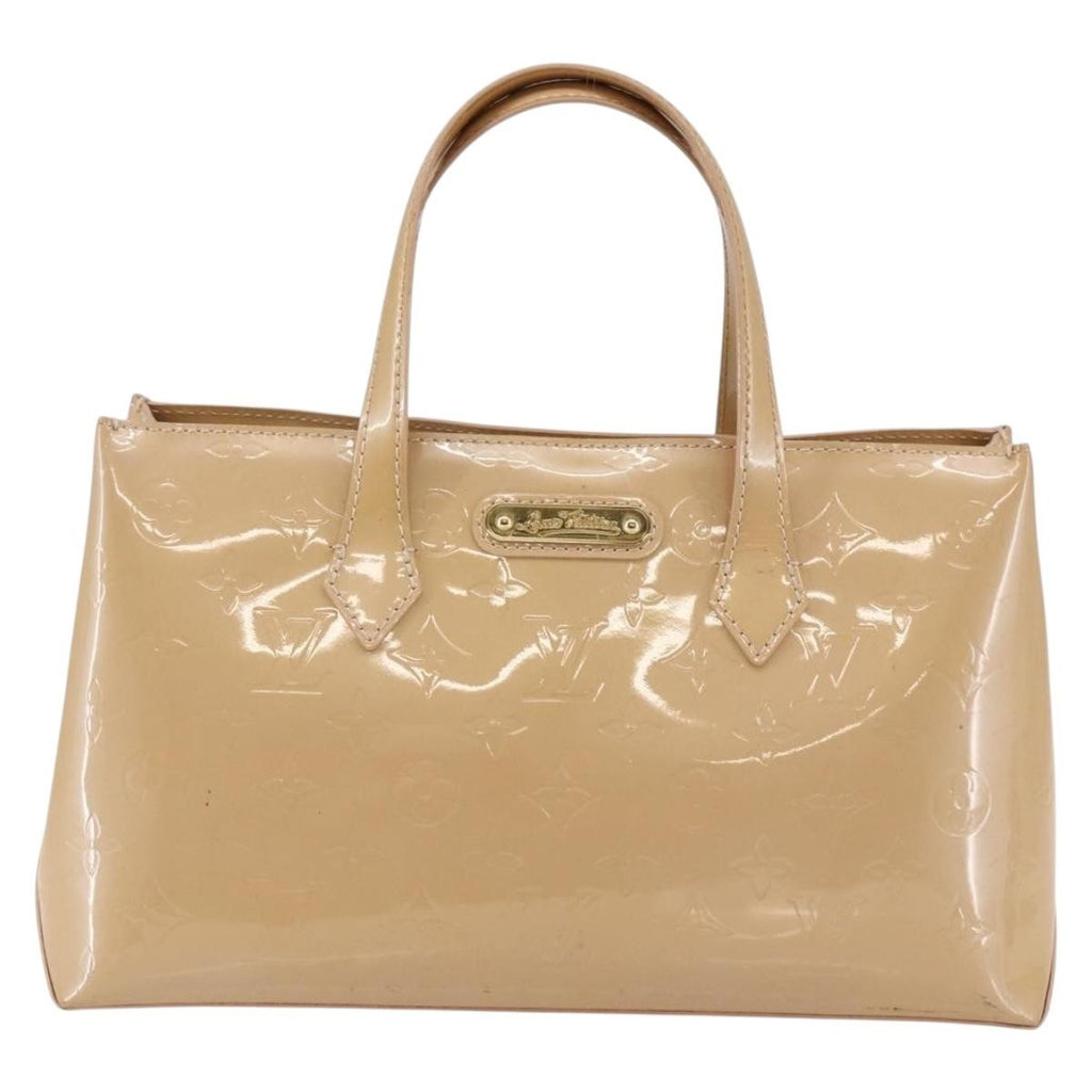 Louis Vuitton Wilshire Handbag Monogram Vernis Beige Patent_Leather Handbag (Pre-Owned)
