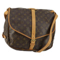Louis Vuitton Saumur Handbag Monogram Canvas Brown Canvas Shoulder Bag Bag (Pre-Owned)
