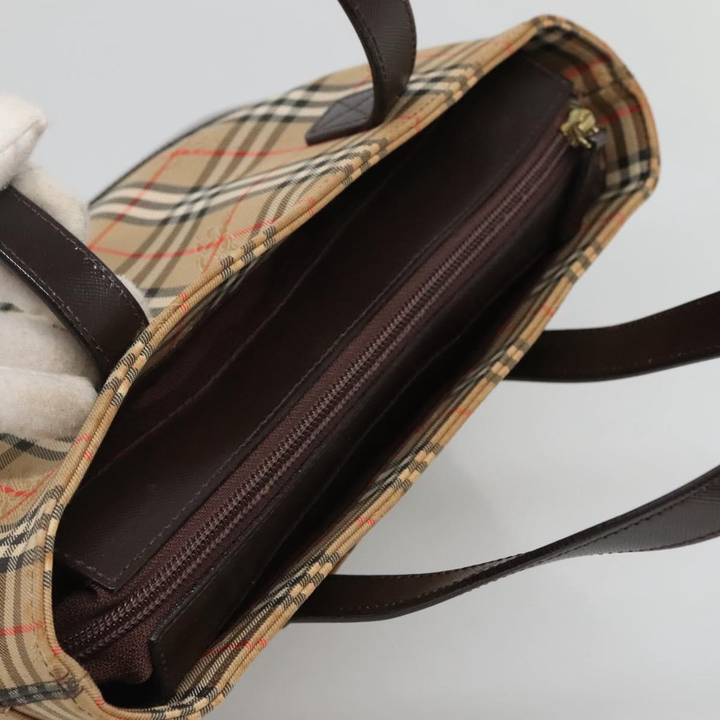 Burberry Nova Check Handbag Nova Check Canvas And Leather Beige Canvas Handbag (Pre-Owned)