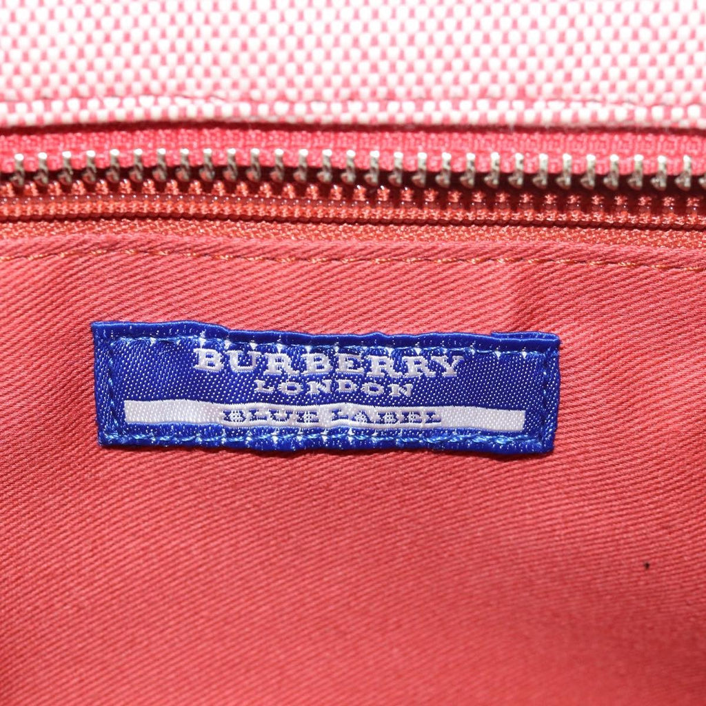 Burberry Blue Label Handbag Canvas Pink Canvas Handbag (Pre-Owned)
