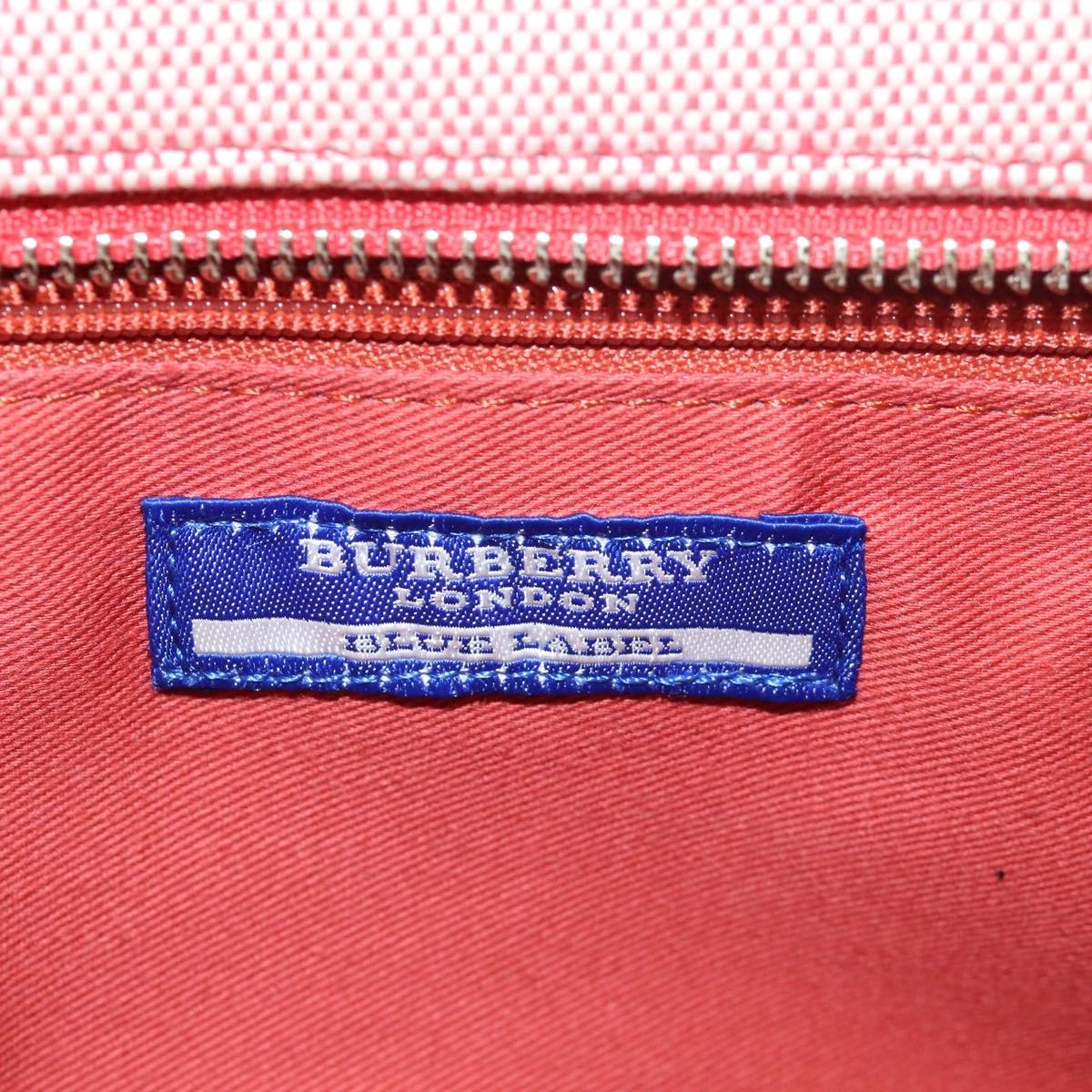 Burberry Blue Label Handbag Canvas Pink Canvas Handbag (Pre-Owned)