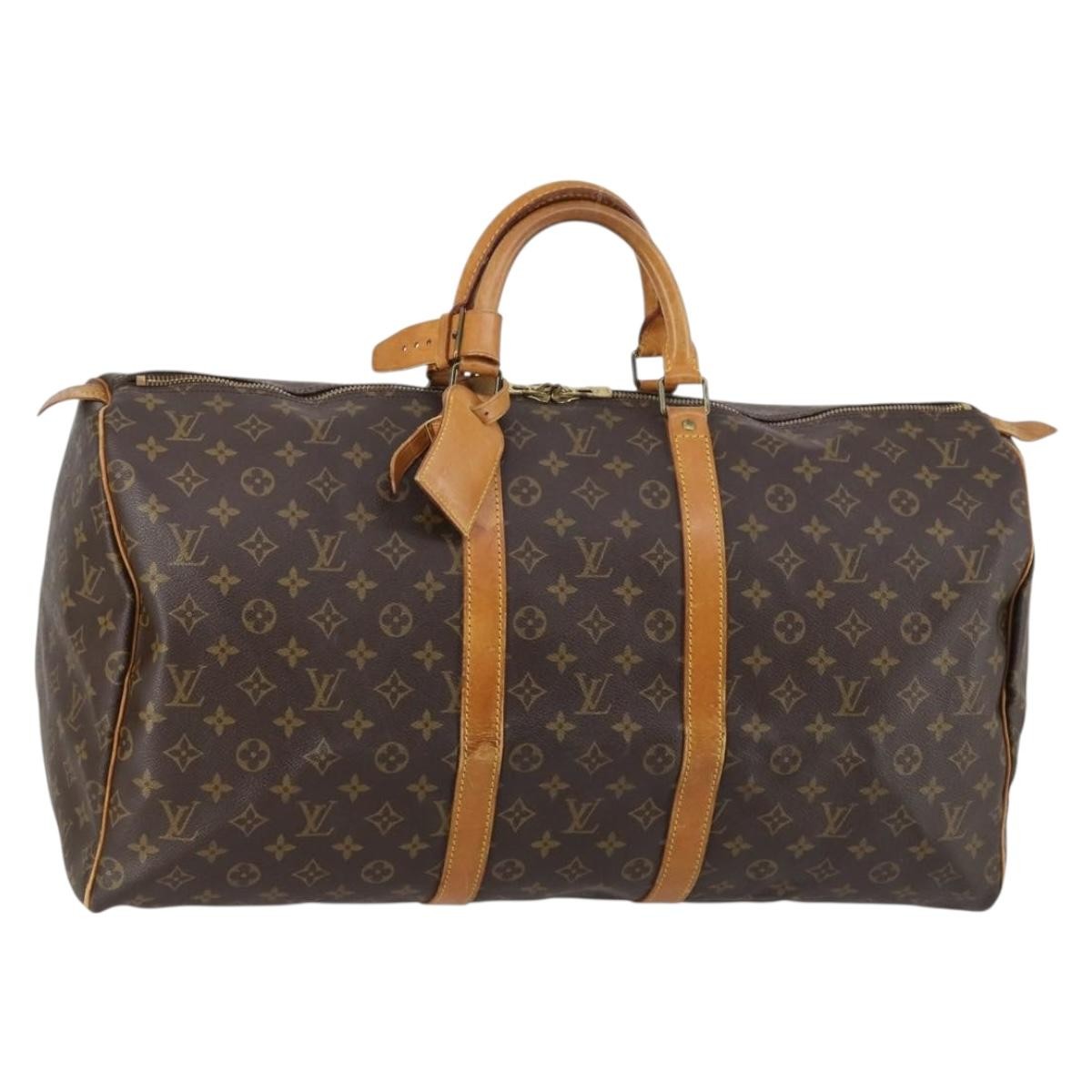 Louis Vuitton Keepall Bag Monogram Canvas Brown Canvas Travel Bag Bag (Pre-Owned)