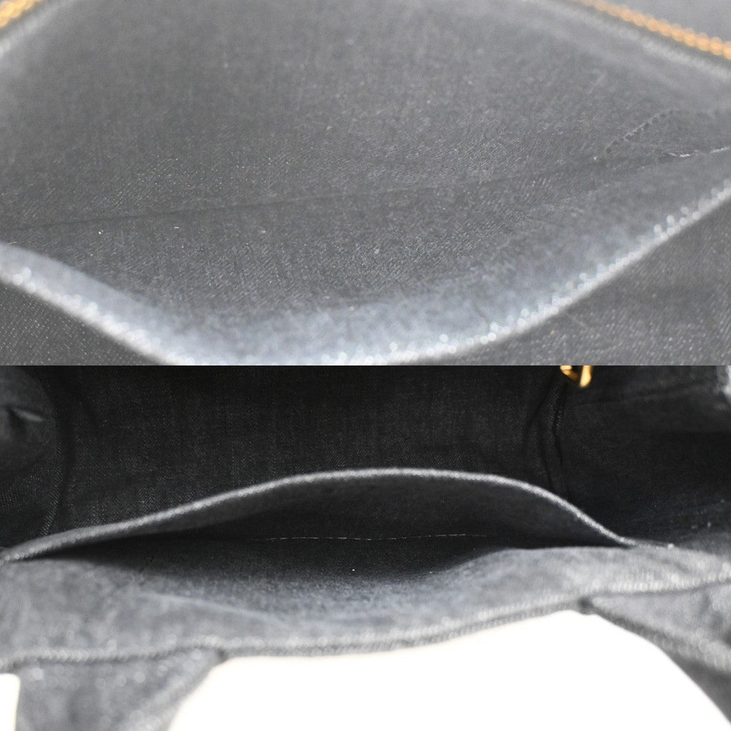 Prada Canapa Convertible Tote Denim Black Denim_Jeans Tote Bag Bag (Pre-Owned)