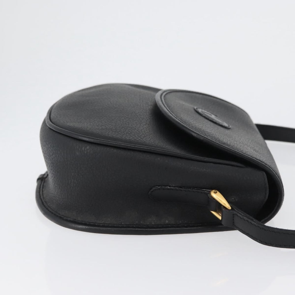 Gucci Vintage Shoulder Bag Leather Black Leather Shoulder Bag Bag (Pre-Owned)
