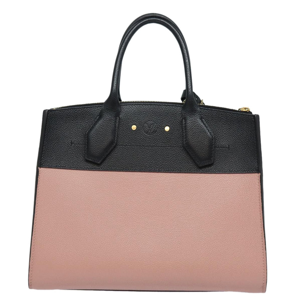 Louis Vuitton City Steamer Handbag Leather Black Leather Handbag (Pre-Owned)