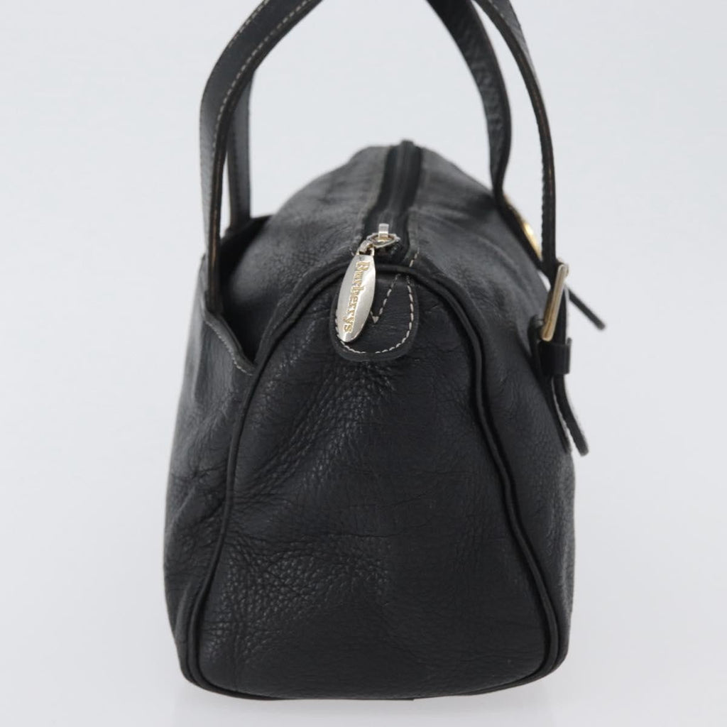 Burberry Vintage Handbag Leather Black Leather Handbag (Pre-Owned)