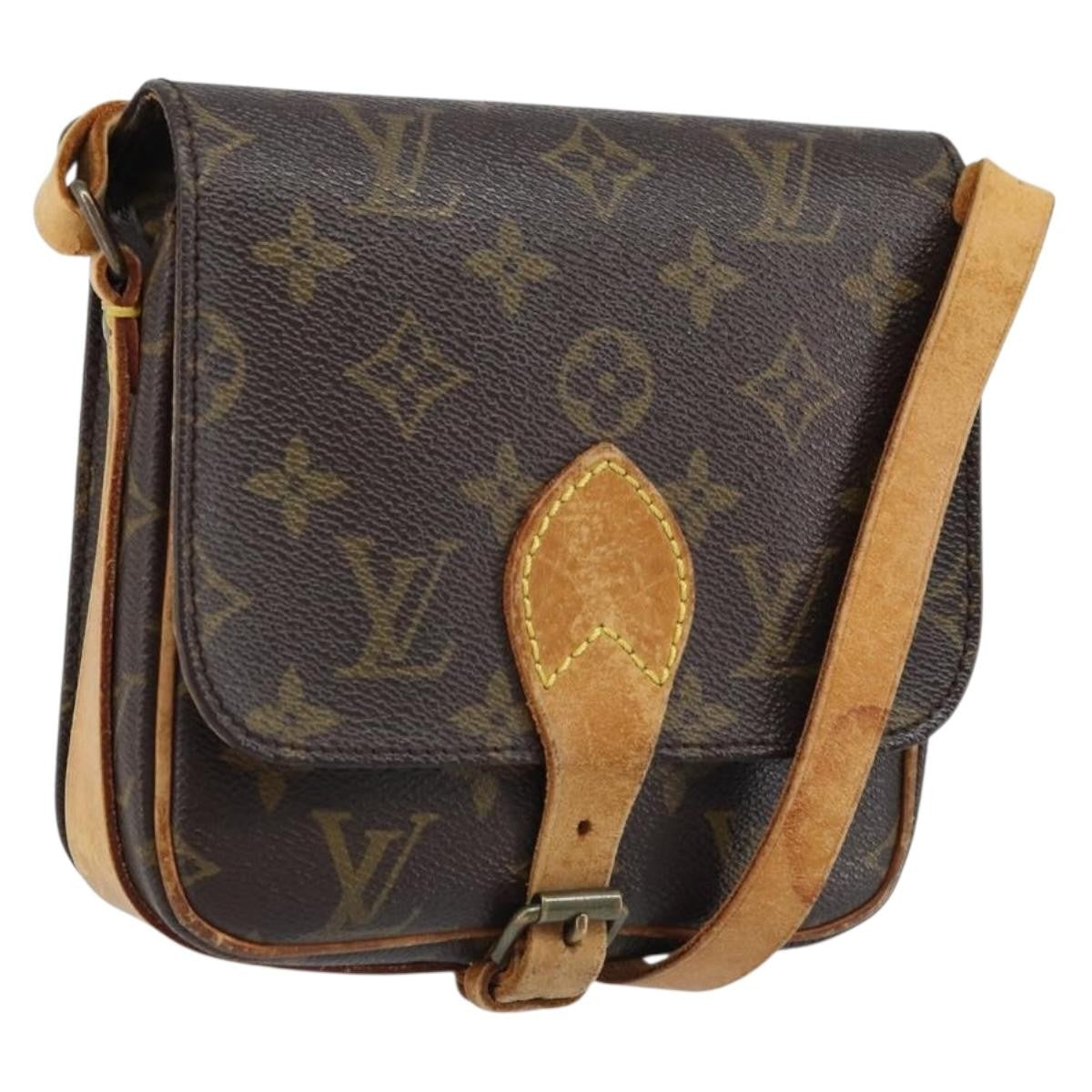 Louis Vuitton Cartouchiere Handbag Monogram Canvas Brown Canvas Shoulder Bag Bag (Pre-Owned)