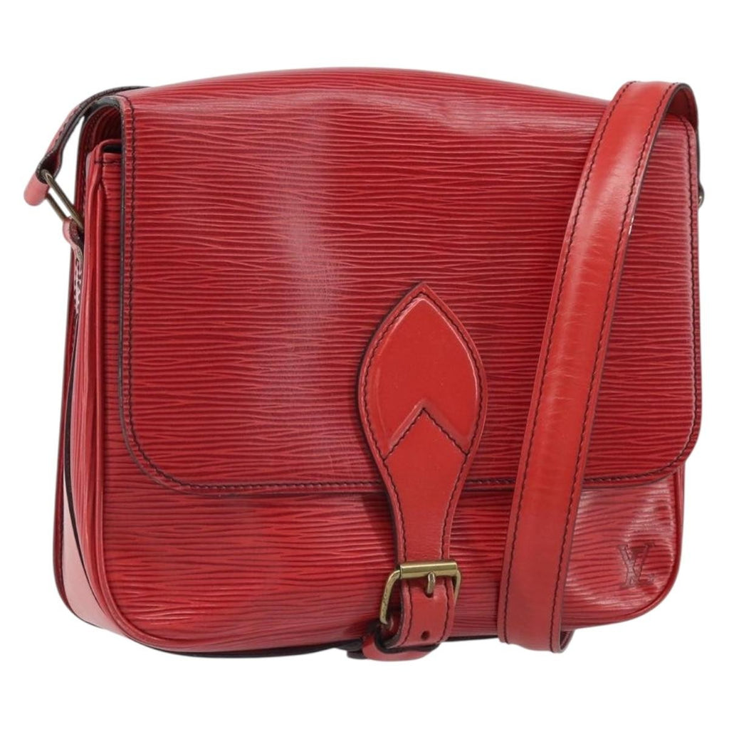 Louis Vuitton Cartouchiere Handbag Epi Leather Red Leather Shoulder Bag Bag (Pre-Owned)