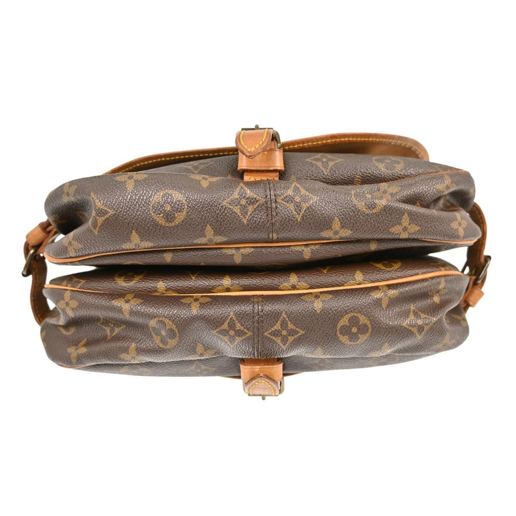 Louis Vuitton Saumur Handbag Monogram Canvas Brown Canvas Shoulder Bag Bag (Pre-Owned)