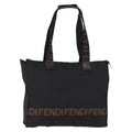 Fendi Vintage Convertible Logo Weekender Nylon Black Nylon Tote Bag Bag (Pre-Owned)