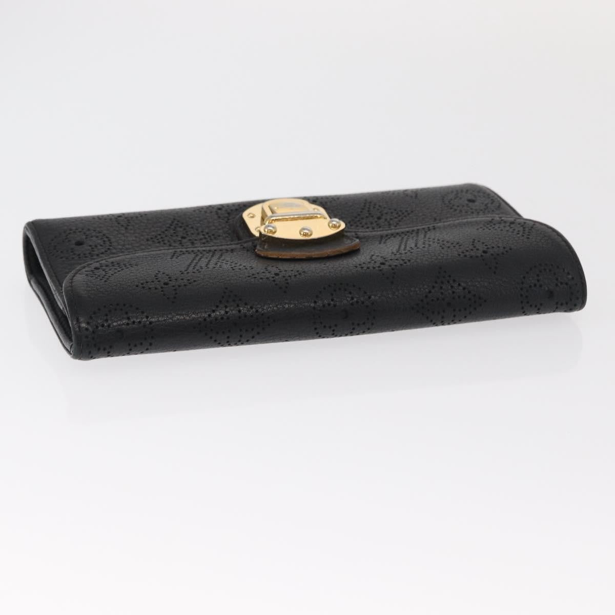 Louis Vuitton Amelia Wallet Mahina Leather Black Leather Wallets Accessory (Pre-Owned)