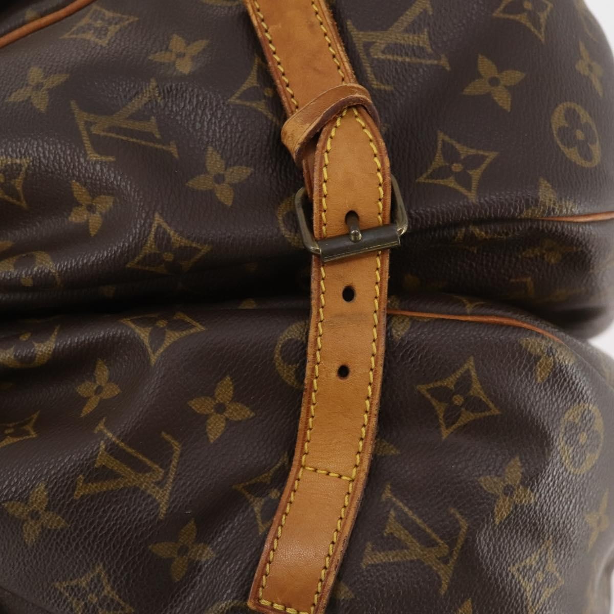 Louis Vuitton Saumur Handbag Monogram Canvas Brown Canvas Shoulder Bag Bag (Pre-Owned)