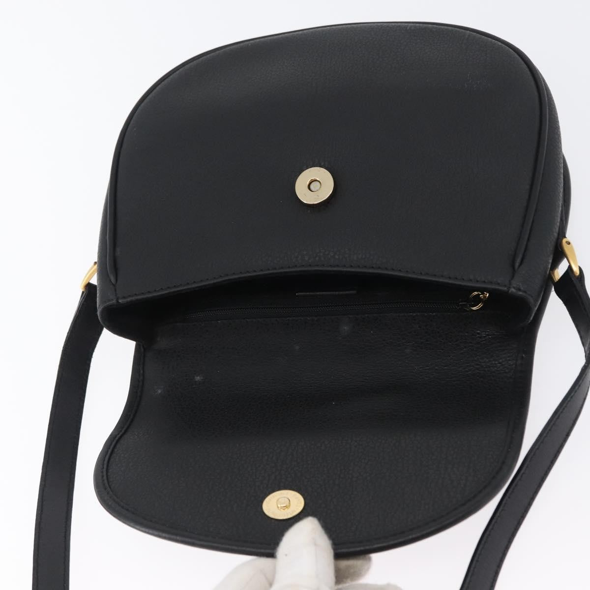 Gucci Vintage Shoulder Bag Leather Black Leather Shoulder Bag Bag (Pre-Owned)