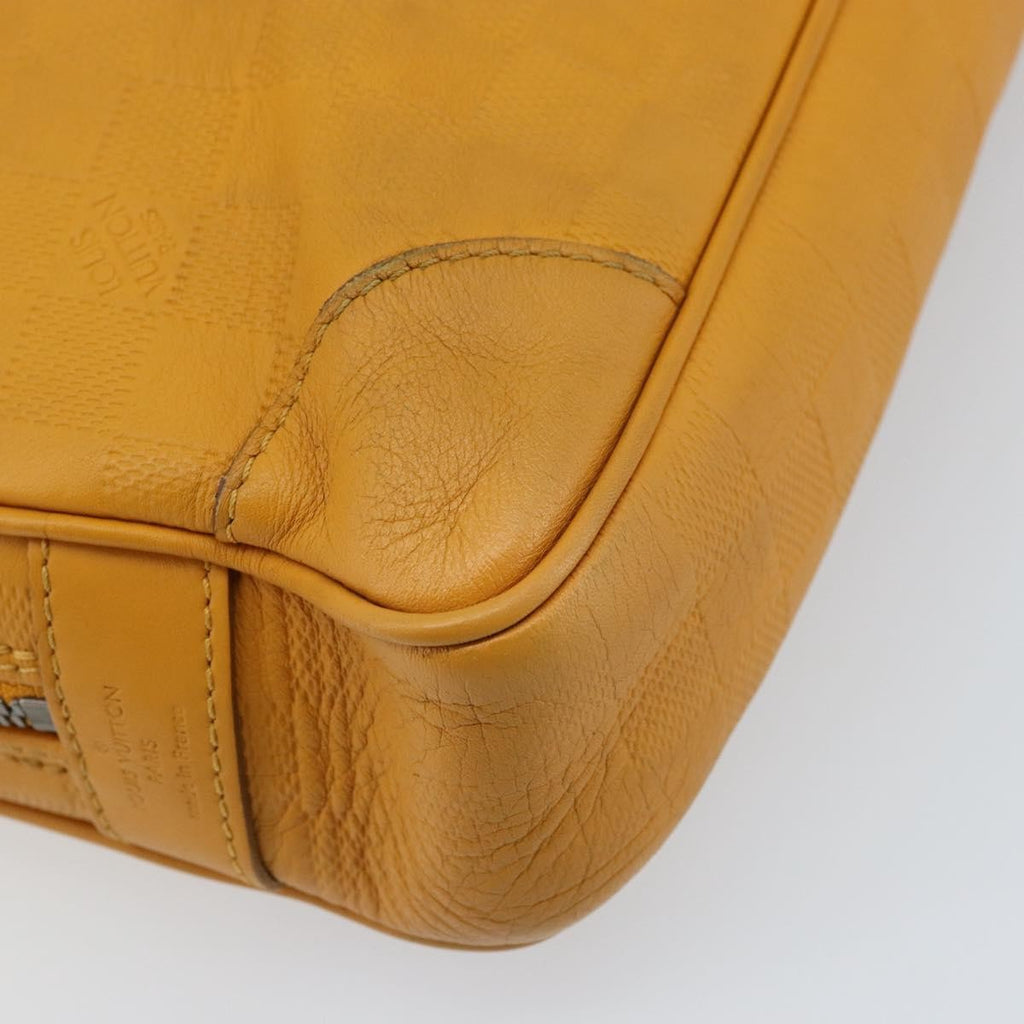 Louis Vuitton Porte-Documents Voyage Briefcase Damier Infini Leather Yellow Leather Briefcase Bag (Pre-Owned)