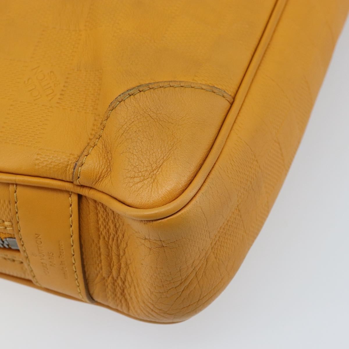 Louis Vuitton Porte-Documents Voyage Briefcase Damier Infini Leather Yellow Leather Briefcase Bag (Pre-Owned)