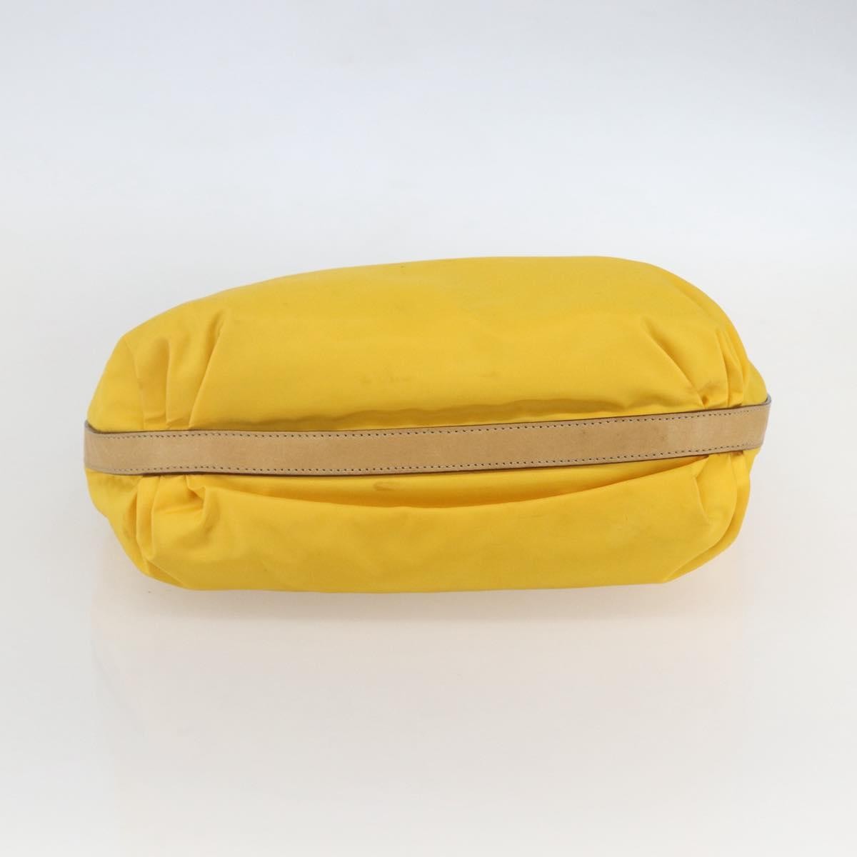 Prada Vintage Shoulder Bag Tessuto Yellow Nylon Shoulder Bag Bag (Pre-Owned)