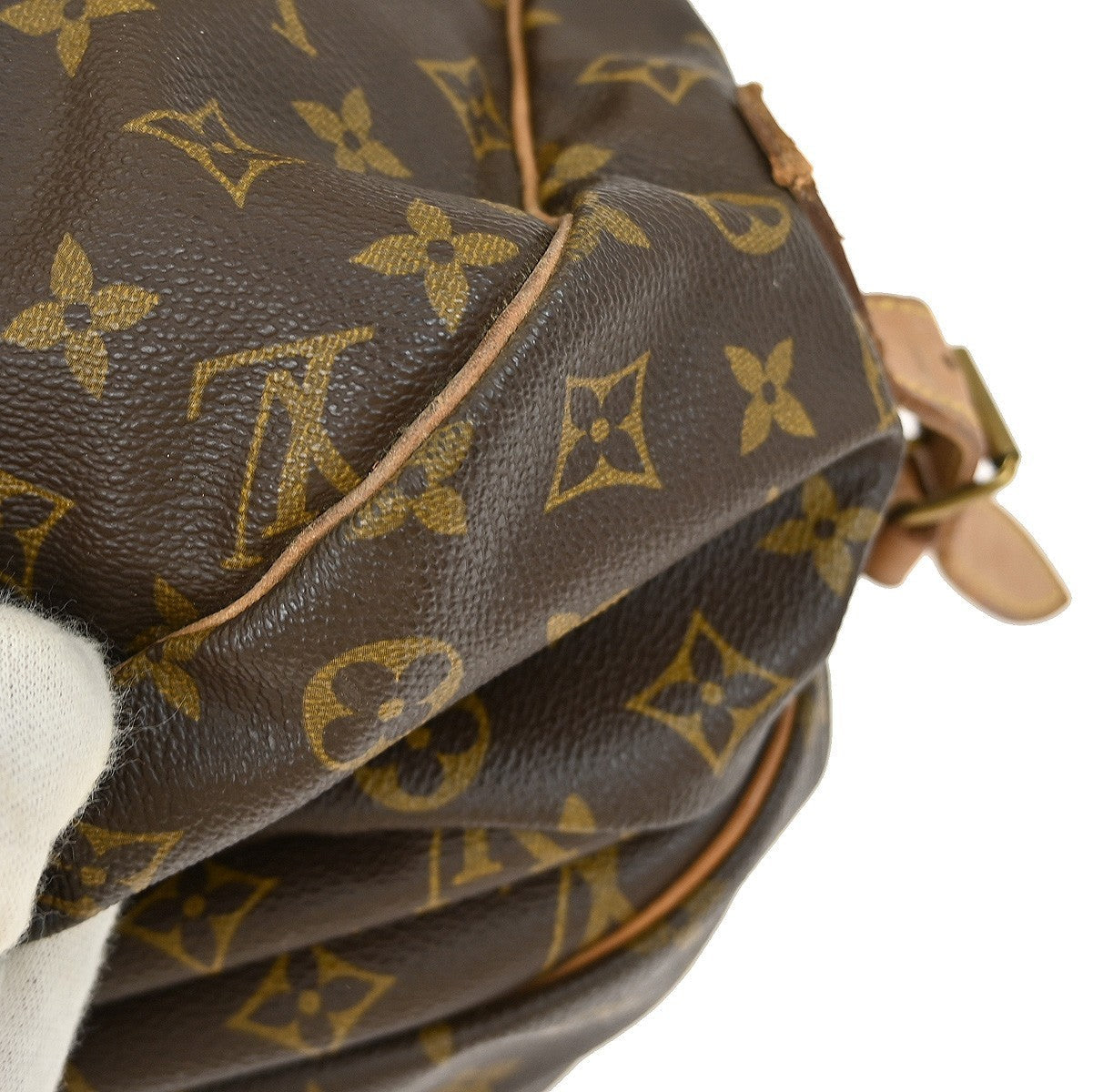 Louis Vuitton Saumur Handbag Monogram Canvas Brown Canvas Shoulder Bag Bag (Pre-Owned)
