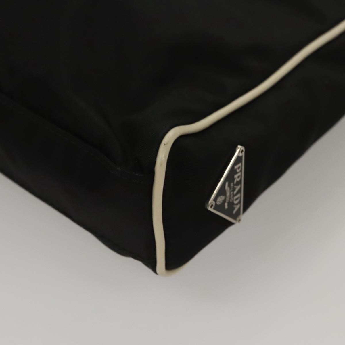 Prada Vintage Shoulder Bag Nylon And Leather Black Nylon Shoulder Bag Bag (Pre-Owned)