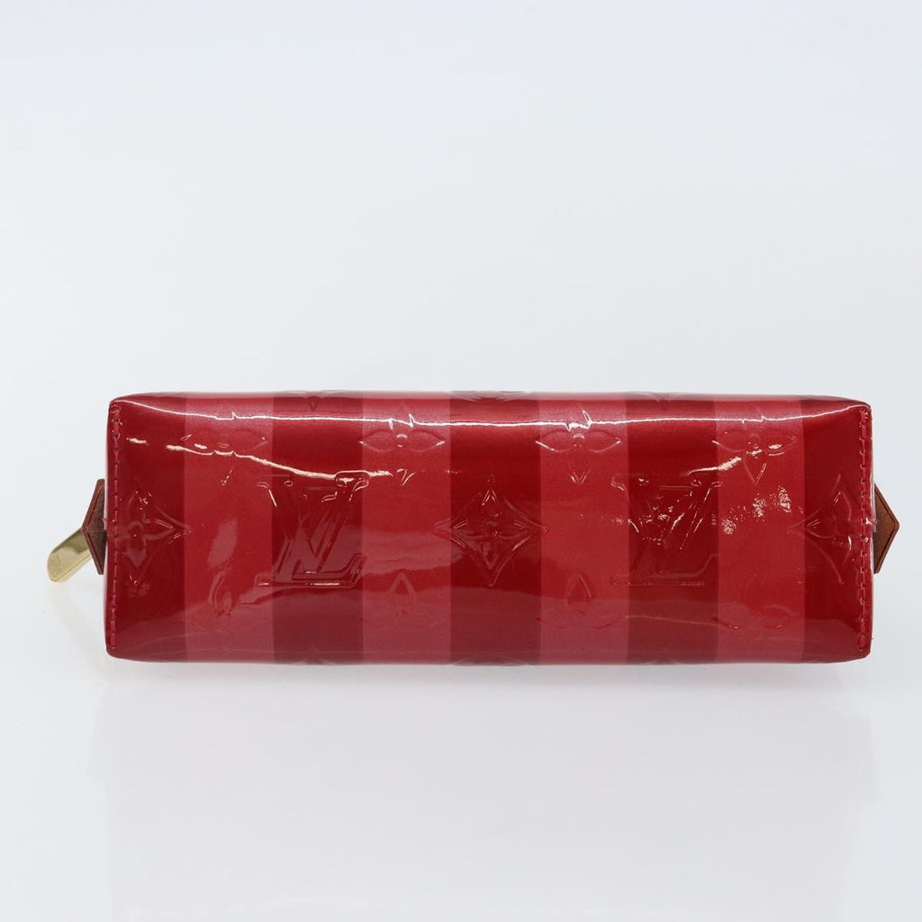 Louis Vuitton Cosmetic Pouch Limited Edition Monogram Vernis Rayures Red Patent_Leather Bag (Pre-Owned)