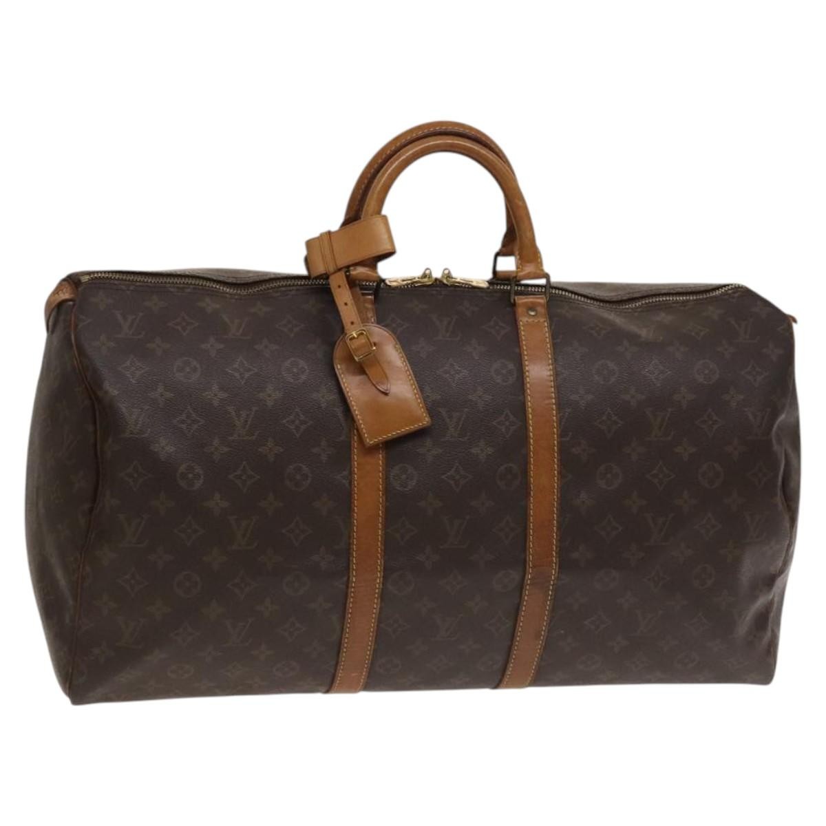 Louis Vuitton Keepall Bag Monogram Canvas Brown Canvas Travel Bag Bag (Pre-Owned)