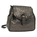 Bottega Veneta Intrecciato Backpack Patent Leather Metallic Leather Backpack Bag (Pre-Owned)